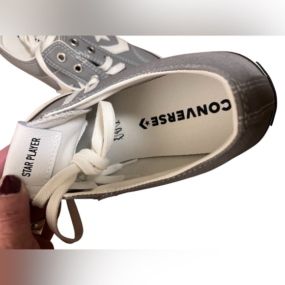 Converse Star Player Ox Gray White Low Top NIB — 12 - Picture 4 of 6